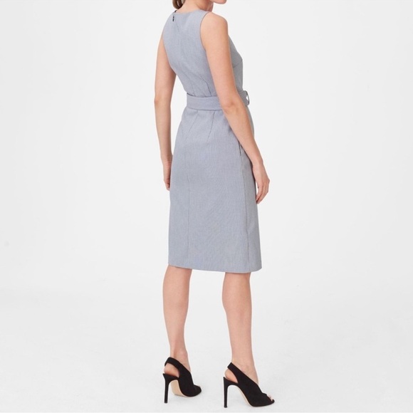 Club Monaco Pritha Gray and Blue Belted Dress - Picture 3 of 10
